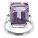 10k White Gold Emerald Cut Large Amethyst and title=