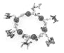 Silver Tone Paw Print and Puppy Dog Bead Stretch Bracelet