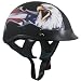 DOT Outlaw Flat Black with American Eagle Half Helmets - Size : Medium
