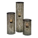 New Unique Mosaic Glass Votive Candle Cylinders Set Of Three High Quality Modern Design Popular Review