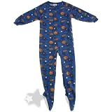 Sports Blue Footed Sleeper Pajamas for Boys