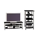 Bush Furniture Set of: VS22960-03 and AD22940-03 Verona 60 Black Satin Entertainment Center