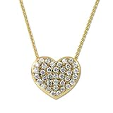 Search : 14K Yellow Gold Diamond Pave Heart Pendant