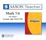 Saxon Teacher Math 7/6 Lesson and Test CDs (Shutterbug 1)