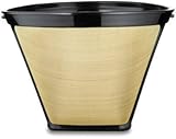 #4 Cone Shape Permanent Coffee Filter (Gold/Black, 1)