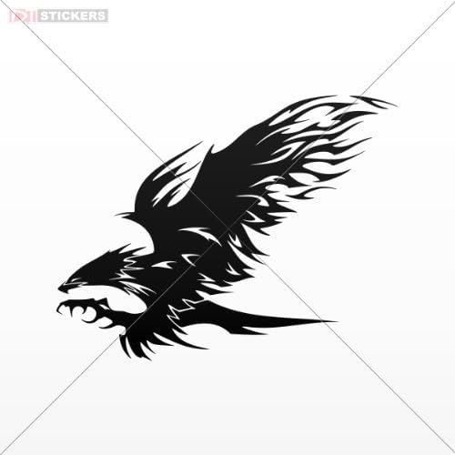 Decals Vinyl Sticker Eagle Car Window Wall Art Decor Doors Helmet Truck Motorcycle Note Book Mobile Laptop Size: 5 X 3.9 Inches Black