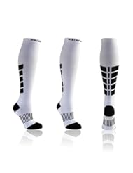 Apparel: X31 Sports Knee High Compression Socks for Running Women and Men Athletic Nurses (Medium, White)