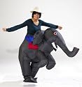 Sparmeile 24514 - Aufblasbares Kost&uuml;m grauer Elefant, Fasching, Karneval