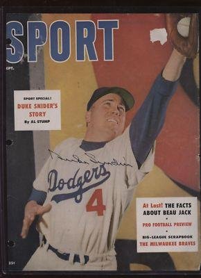 Sport Magazine Cover Only Duke Snider Brooklyn Dodgers Autograph B & E Hologram - Autographed MLB Magazines