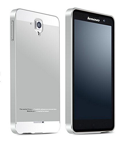 Tip-top® Aluminum Metal Bumper Frame Case with Acrylic Back Plate Cover for Lenovo S8 S898t S898T+(silver)