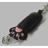 猫の手　レザーキーホルダー　ブラック michi