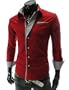 Herren lange Aermel Streifen gepatcht slim fit Dress laessiges Hemd