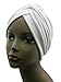 Turban WHITE Twist pleated Hair Wrap stretch turban Women's Head Wrap Cap Cover