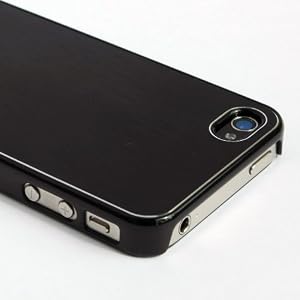 JustCase Metallic iPhone 4 4S Case for AT&T Sprint Verizon phones (Black) - Final Sale, Discontinued