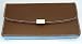 Brown Leather clutch wallet w/ removeable checkbook cover, and extra ID Credit card holder