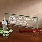 Personalized Glass Desk Nameplate - Legal Design