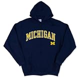 Michigan Wolverines Full-Zip Hooded Sweatshirt with Arch and Mascot
