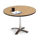 OFM FT42RD-OAK 42 Inch Round Flip-Top Multi-Purpose Table-Oak