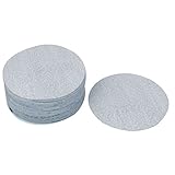 uxcell 研磨布　粒状　粒性1000　直径5インチ　丸形　デスク型　50個入り　ホワイト