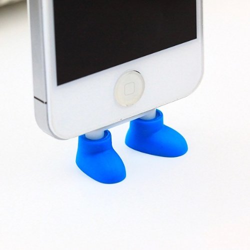 ZOEAST Creative 2 in 1 Cute 8 Colors Shoes iPhone Stand Data Port Dust Plug Smart Phone Shoes Dust Stopper Dustproof Charm iPhone 4 4S 5 5C 5S Samsung Shoe Phone Stand (iPhone 5/5C/5S, Blue)