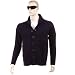 Thug or Angel Men's Jet Black collection, navy button up, showl collar knitted cardigan. JBLK3941