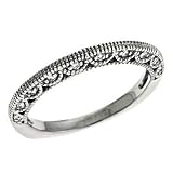 14k .16 Dwt Diamond White Gold Engagement Band Ring - JewelryWeb