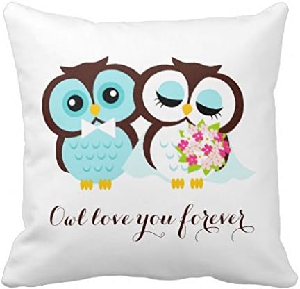 Bride And Groom Owls Throw 18*18 pillow Case