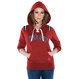 MLB Boston Red Sox Women Laced Up Fleece Hooded Sweatshirt Alyssa Milano Medium