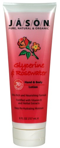 Jason Hand & Body Lotion,  Rosewater, 8 fl oz (250 g) (Pack of 3)