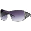 A|X Quilted Shield Sunglasses - Armani Exchange Women's Full Rim Outdoor Eyewear - Ruthenium/Black/Gray Shaded