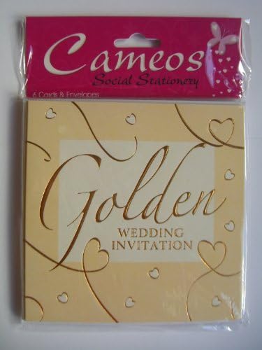 Golden Wedding Invitations {50th Anniversary/Cam2011} 6 Cards with Envelopes