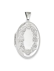 Sterling Silver High Polished Front Oval Locket