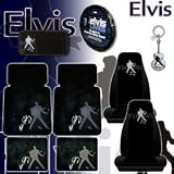 9pc Elvis Car Mats Seat Covers Steering Covers Keychain and CD Visor Organizer Set