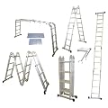 Quality 4.7M 14 in 1 Multi Purpose Folding Aluminium Ladder Multi Function with 2 Scaffold Working Plates and 1 Tool Tray