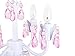 Tadpoles Vintage Inspired Faux-Sapphire Glass teardrops Flower Chandelier, 4-Bulb, Pink