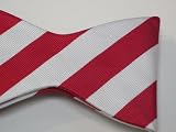 100% Silk Red & White Stripe Self-Tie Bow Tie Nebraska / Oklahoma Kappa Alpha Psi College Tie