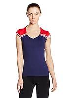 Naffta Camiseta Manga Corta Fitness (Azul Marino / Rojo)