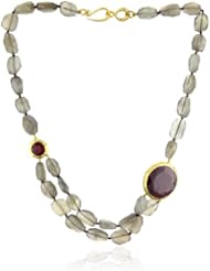 Nava Zahavi "Royalty" High Karat Gold Moonstone and Ruby Necklace
