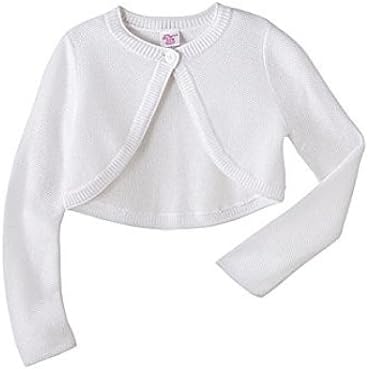 Little Miss Attitude Girls High-Low Cardigan Shrug, Classic White
