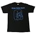 Domo Domo-Kun Line Art Rice Bowl Nom Nom T-Shirt (Medium/Black)
