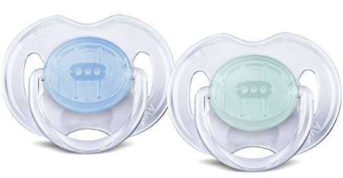 Philips AVENT BPA Free Translucent Orthodontic Infant Pacifier, 0-6 Months, Green/Blue, 2 Pack