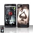 Motorola Droid X2 MB870 Accessory - Ace of Spade Skull Design Protective Hard Case Cover for Verizon