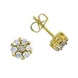 FOJO's Diamond in 18K Gold Over Sterling Silver Fantasy Earrings (1/4 ct. tw.)