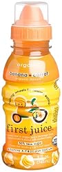 First Juice Organic Banana + Carrot, 8 Ounce Sippy Top Bottle (Pack of 12)