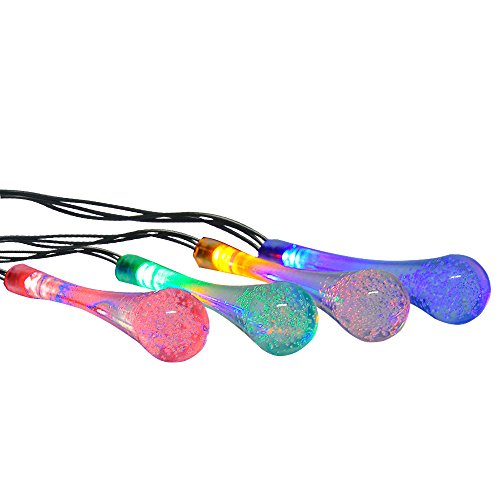 Goldenwide Solar Outdoor String Lights 20 Led Water Drop Solar String Fairy Waterproof Lights Lights Outdoor Solar String lights for Garden,Fixture, Patio, Yard, Home, Parties