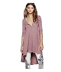 Elbow Length Sleeves High-Low-Hem Short Asymmetric Cotton  Dress