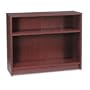 2 Shelf Bookcase, 36Wx11-1/2Dx29-7/8H, Mahogany
