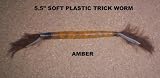 5.5 Soft Plastic Trick Worm - (10 Pack) Amber