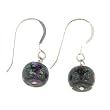 Anna Perrone Deep Purple Dichroic Glass Earrings .925 Sterling Silver