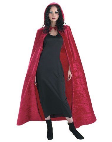 Disguise Limited Women's Burgundy Hooded Cape Costume Black/Red One Size